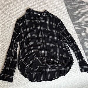 Rip Curl Black and White Plaid Button Down Shirt